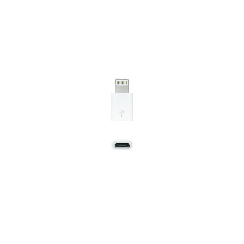 Nanocable Adaptador Lightning a Micro USB, Lightning/M-Micro B/H Blanco