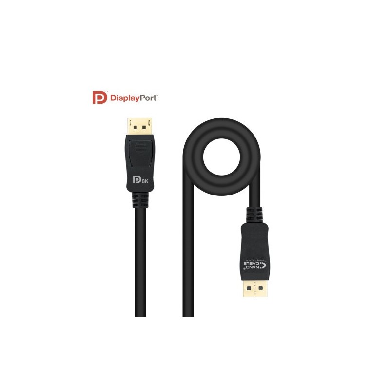 Nanocable Cable DISPLAYPORT 1.4 CERTIFICADO VESA, DP/M – DP/M, Negro, 1.5 m