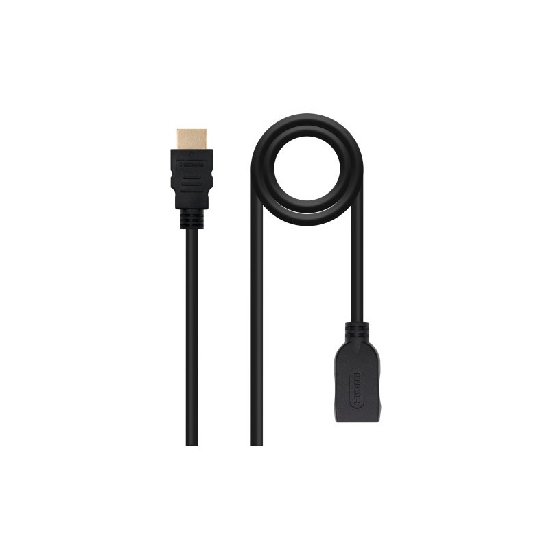 Nanocable Cable HDMI 2.0 Prolongador A/M-A/H, Negro, 1 m