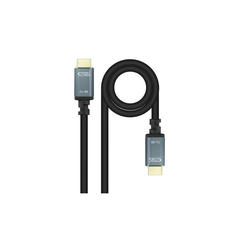 Nanocable Cable HDMI 2.1 IRIS 8K A/M-A/M, Negro, 0.5 m