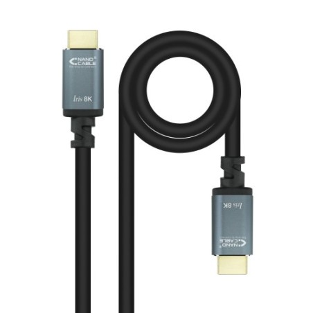 Nanocable Cable HDMI 2.1 IRIS 8K A/M-A/M, Negro, 0.5 m
