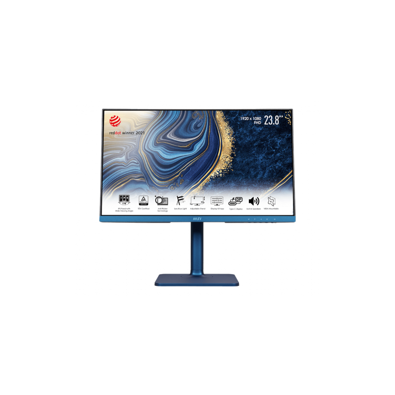 MSI Modern MD241P Ultramarine 60,5 cm (23.8") 1920 x 1080 Pixeles Full HD LCD Azul