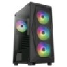 Aerocool FALCONV2BK Caja PC ATX Frontal Mesh Cristal Templado 4 Ventiladores ARGB 12cm Negro