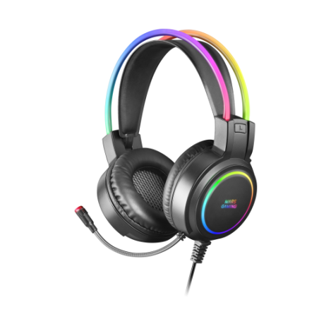 Mars Gaming MHRGB, Cascos Gaming RGB + Micro Flexible, Negro