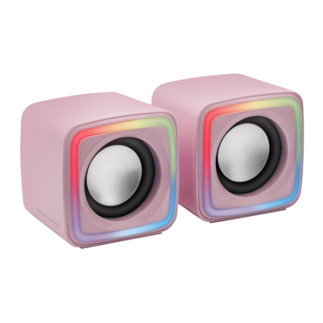 Mars Gaming MSCUBEP Rosa Altavoces Gaming RGB Compactos Procesador Sonido DSP 8W
