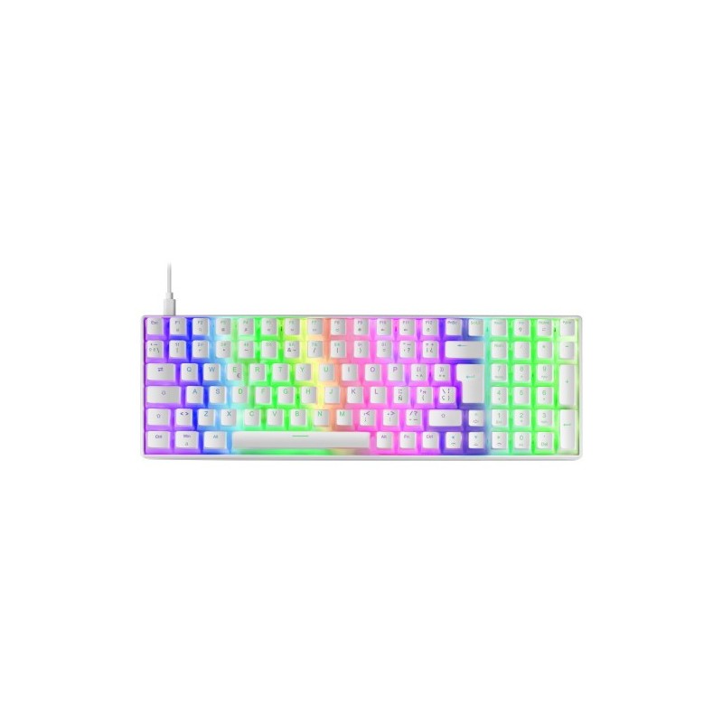 Mars Gaming MKULTRA Teclado Mecánico Blanco RGB Compacto 96% Switch Outemu SQ Marrón Español