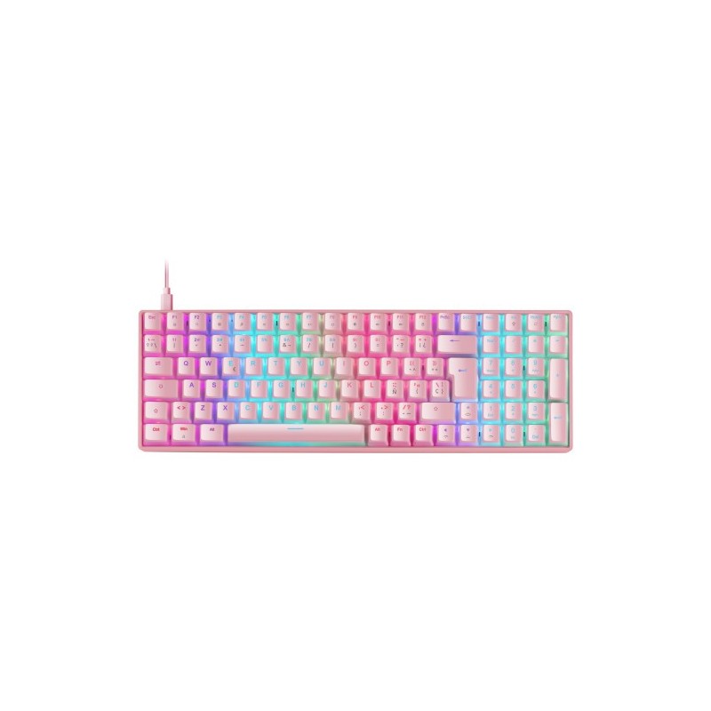Mars Gaming MKULTRA Teclado Mecánico Rosa RGB Compacto 96% Switch Outemu SQ Rojo Español