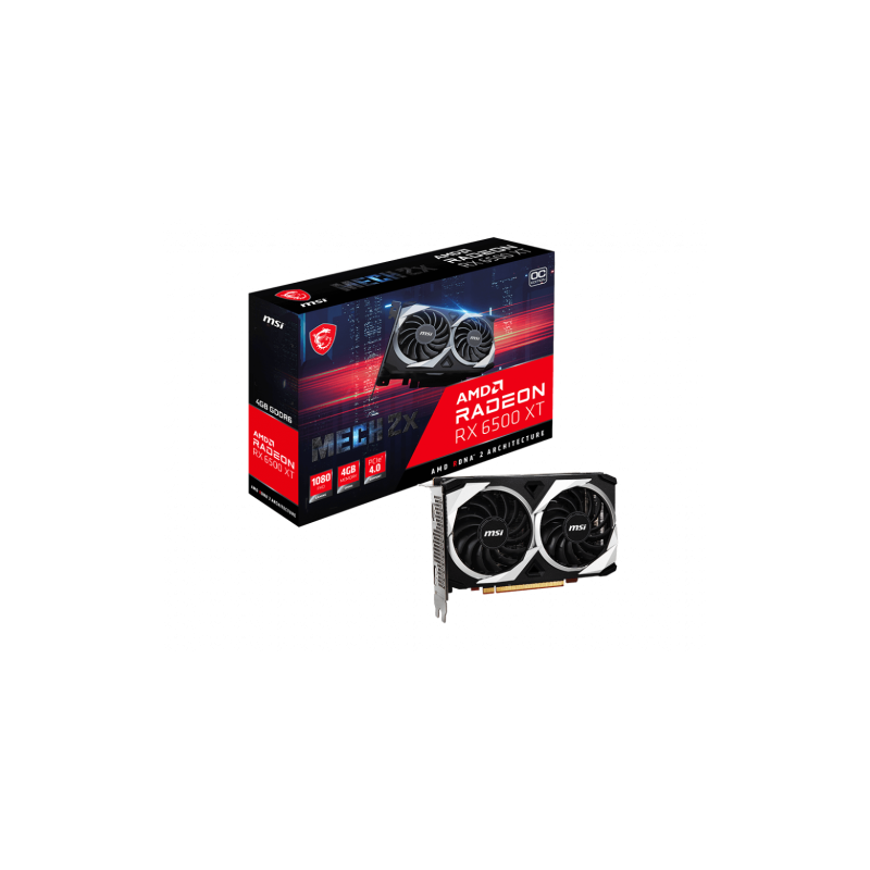 MSI RADEON RX 6500 XT MECH 2X 4G OC tarjeta gráfica AMD 4 GB GDDR6