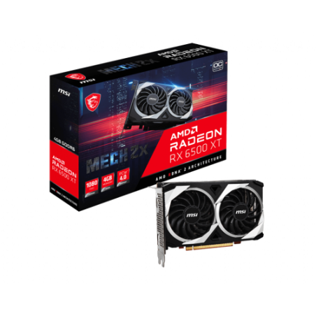 MSI RADEON RX 6500 XT MECH 2X 4G OC tarjeta gráfica AMD 4 GB GDDR6