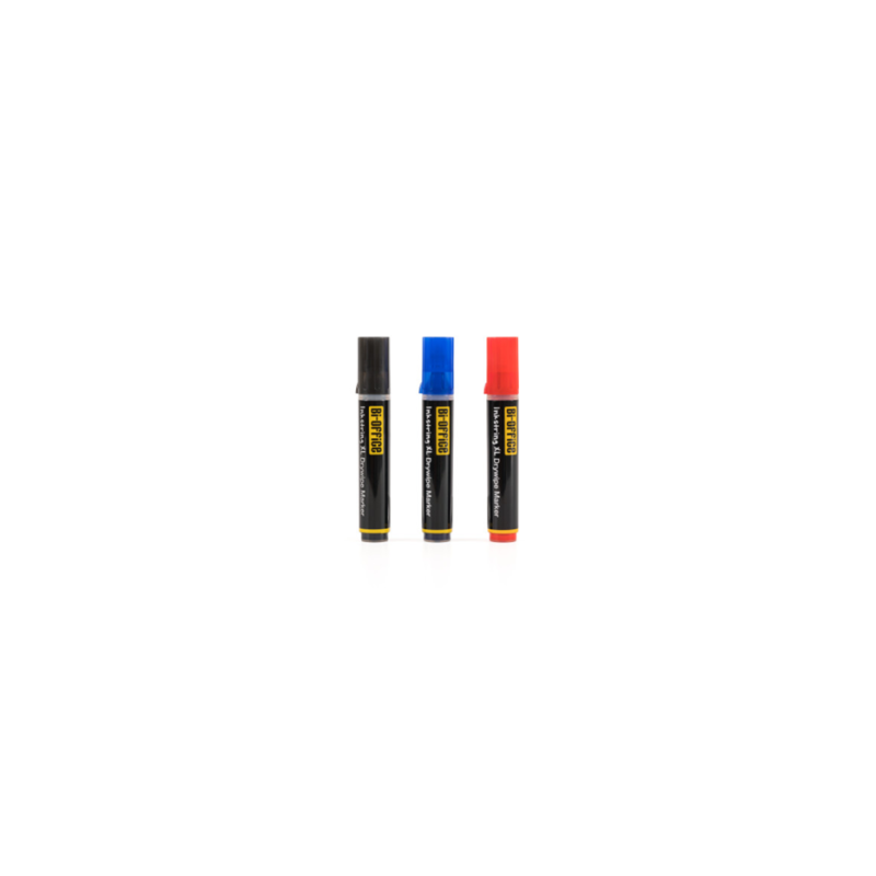 Bi-Office PE4004 marcador 3 pieza(s) Punta redonda Negro, Azul, Rojo