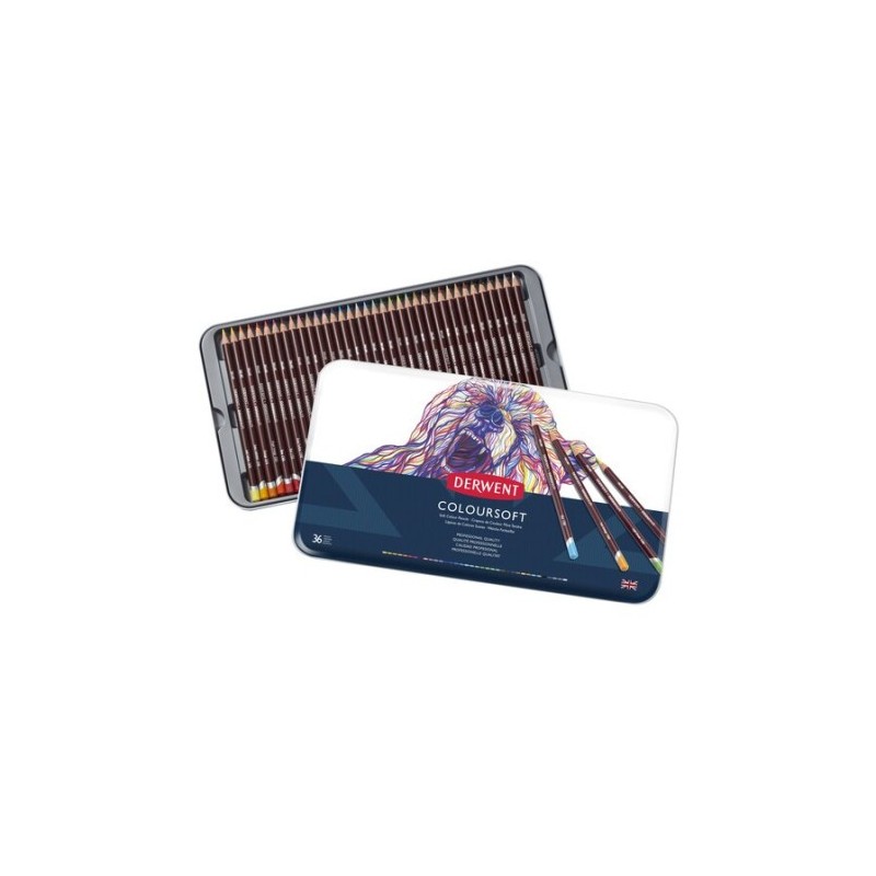 CAJA METÁLICA DE 36 LÁPICES DERWENT COLOURSOFT DERWENT 701028