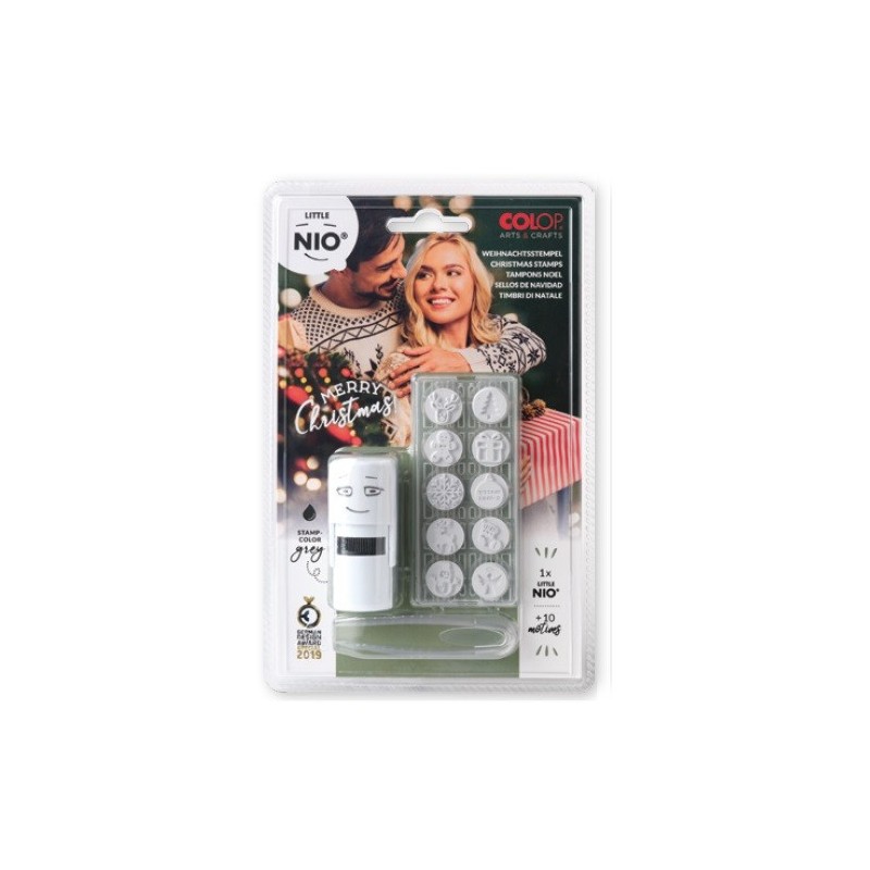 BLISTER IMPRENTILLA LITTLE NIO 10 PICTOS TEMÁTICA "NAVIDAD" COLOP NIL004