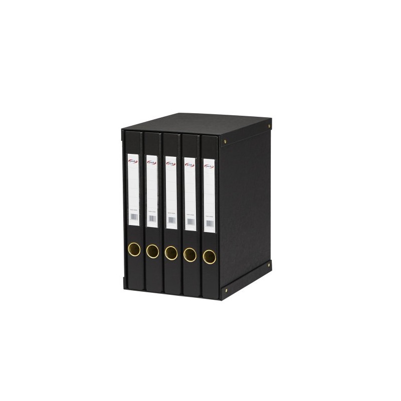 MODULO COMPACTO NEGRO INDEFORMABLE 5 CARPETAS 2 ANILLAS 40MM PARDO 924501