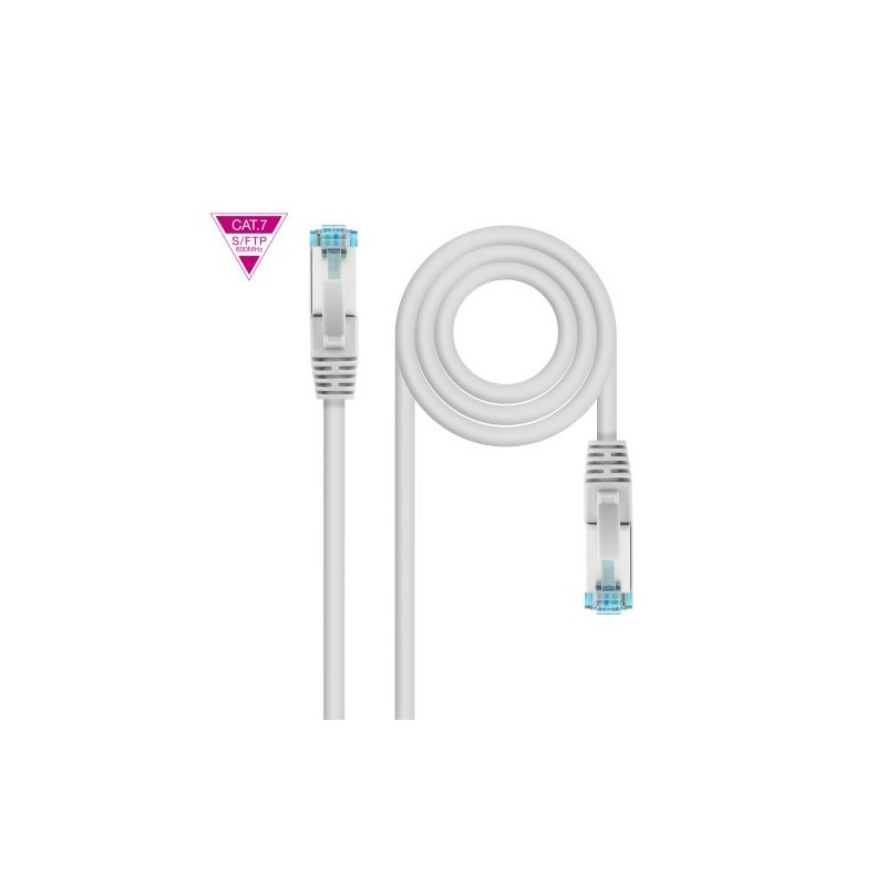 Nanocable Cable de Red Cat.7 600MHZ LSZH SFTP PIMF AWG26, Gris, 50 cm