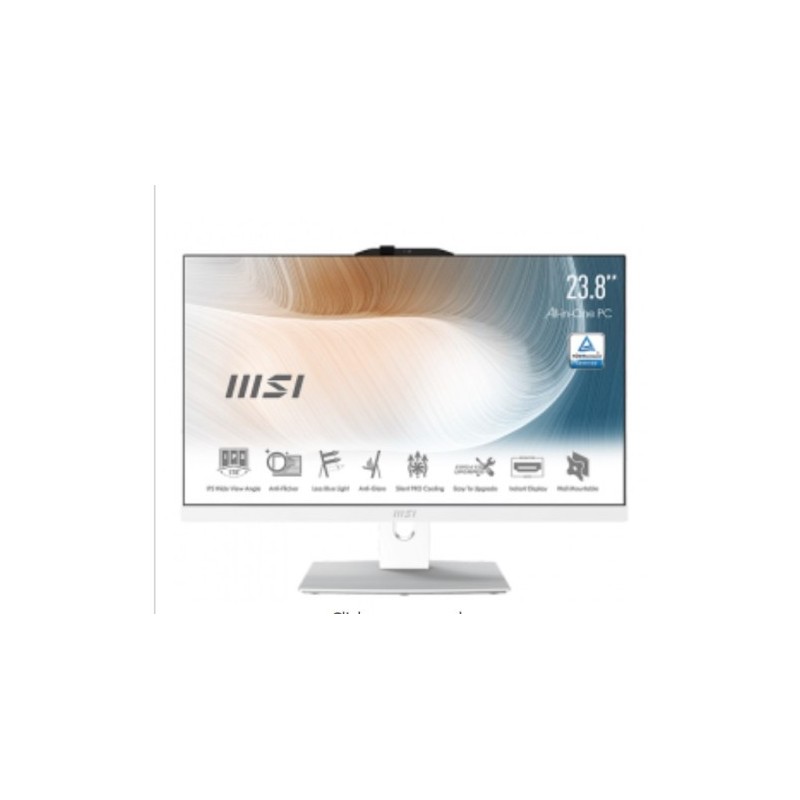 MSI AIO MODERN AM242P 11M-851EU. 23.8" IPS LED FHD 16:9 (1920x1080). I5-1135G7. INTEL HD GRAPHICS.  DDR4 16GB. 2 TOTAL SLOTS (64GB MAX). 512GB SSD. W11 PRO. BLANCO