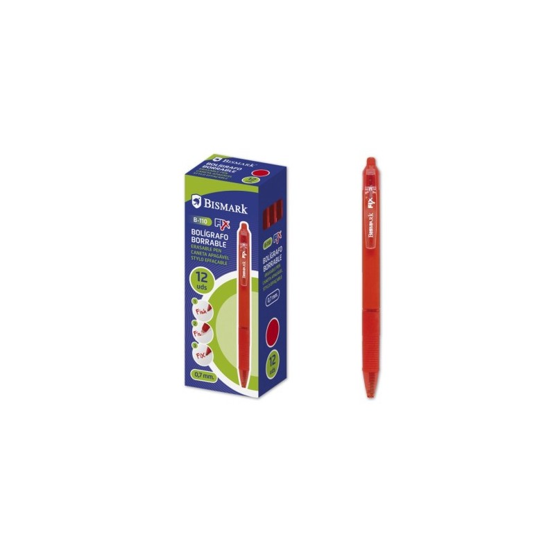 BOLIGRAFO BORRABLE C/CLIP ROJO BISMARK 330217