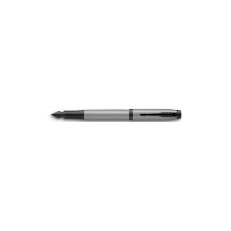 PLUMA IM GRIS MATE/ADORNOS NEGROS MEDIUM PARKER 2127620