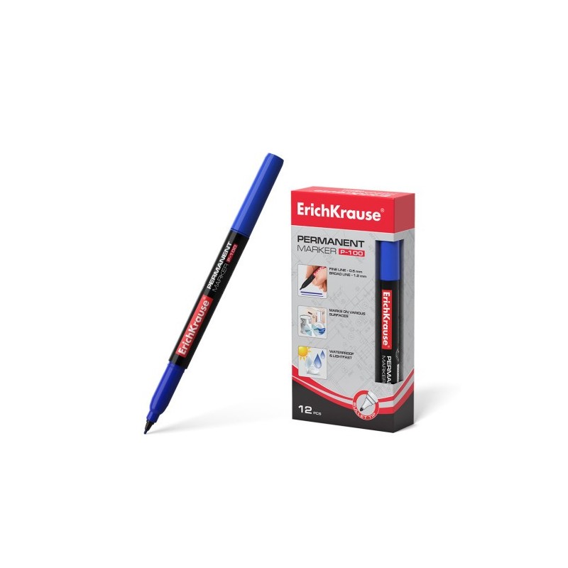 MARCADOR PERMANENTE P-100 AZUL ERICH KRAUSE 12842