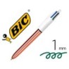 BOLÍGRAFO 4 COLORES CUERPO ORO ROSA BIC 951737