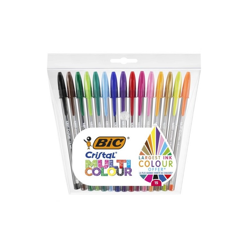 BOLSA 15 UNIDADES BOLIGRAFOS MULTICOLOR 1,6 MM BIC 964899