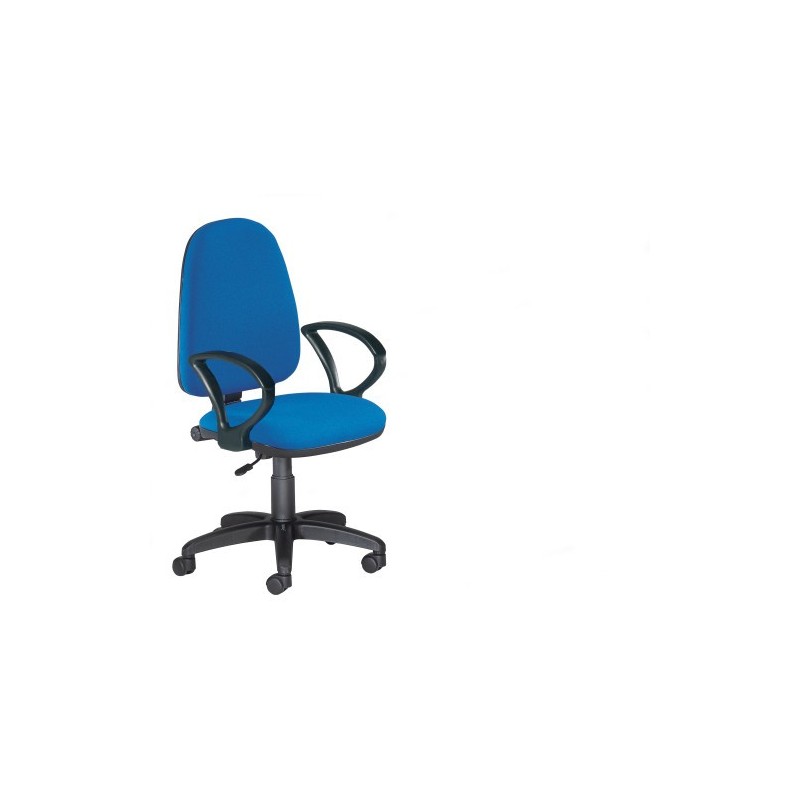 SILLA OPERATIVA TAPIZADA TELA AZUL CON APOYABRAZOS ROCADA RD930/3+956