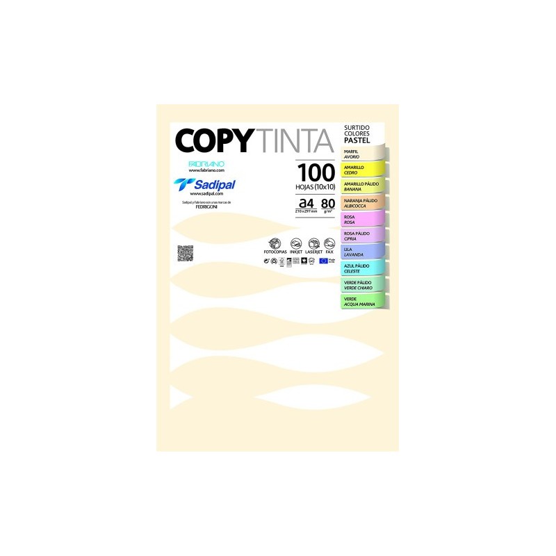 Sadipal Copy Tinta 80 papel para impresora de inyección de tinta A4 (210x297 mm) 100 hojas Multicolor