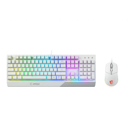 MSI Vigor GK30 Combo White teclado USB QWERTY Portugués Blanco