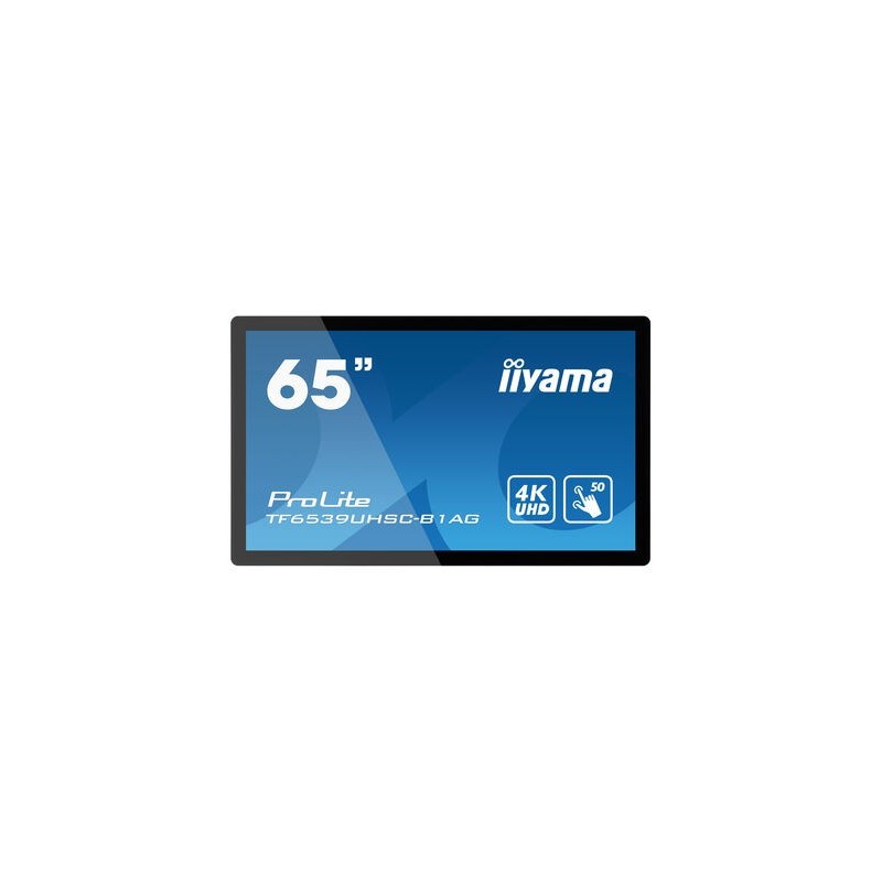 iiyama TF6539UHSC-B1AG pizarra y accesorios interactivos 165,1 cm (65") 3840 x 2160 Pixeles Pantalla táctil Negro USB