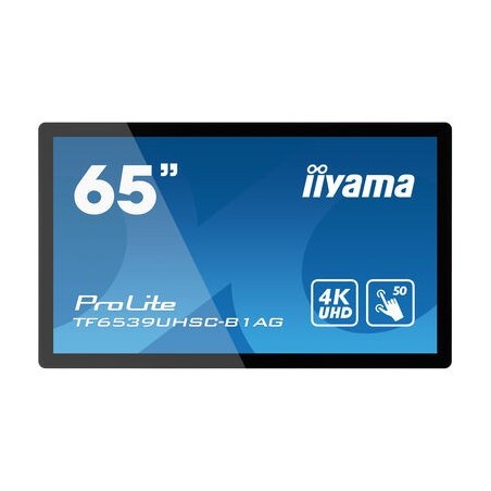iiyama TF6539UHSC-B1AG pizarra y accesorios interactivos 165,1 cm (65") 3840 x 2160 Pixeles Pantalla táctil Negro USB