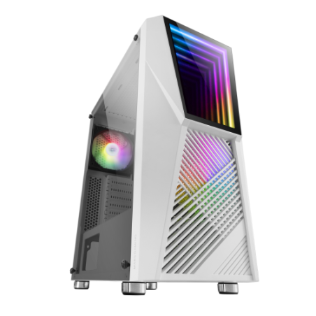 Mars Gaming MC777, Caja de ordenador ATX, Iluminación ARGB, Blanco