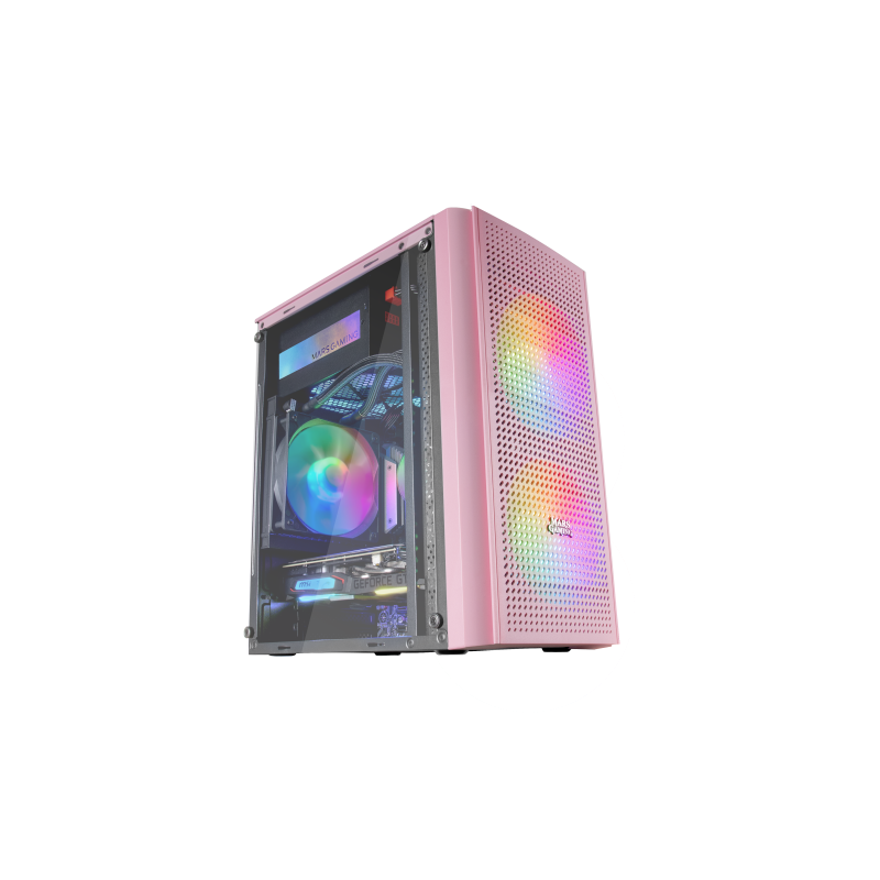Mars Gaming MC300P Caja PC Micro ATX Cristal Templado 3xVentilador FRGB Rosa