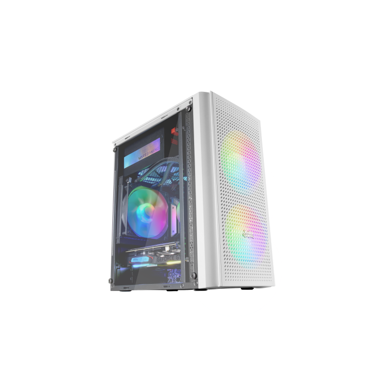 Mars Gaming MC300W Caja PC Micro ATX Cristal Templado 3xVentilador FRGB Blanco