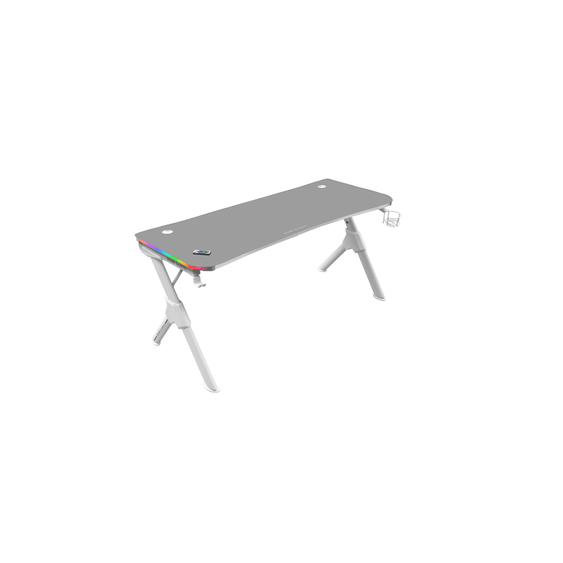Mars Gaming MGD140RGBW Blanco Mesa Gaming RGB 140cm Soportes Extra Alfombrilla Total