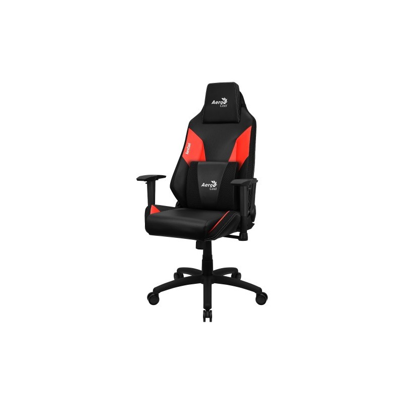 Aerocool ADMIRALBR Silla Gaming Profesional, Cojines Acolchados, Tecnología Air, Negro/Rojo