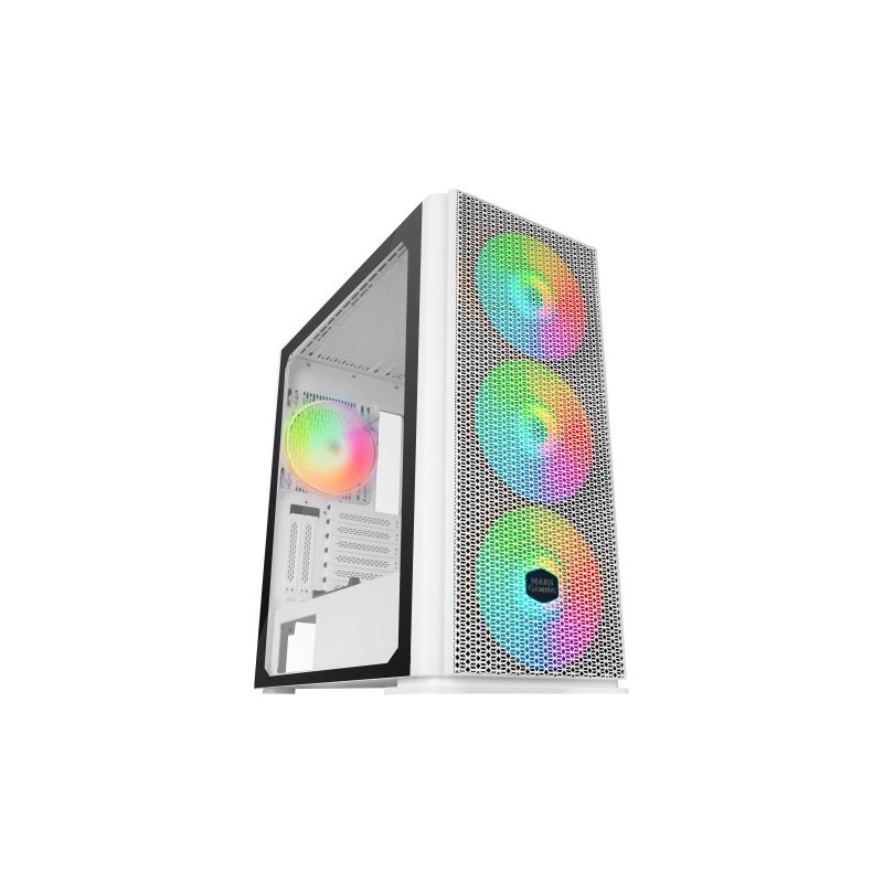 Mars Gaming MCPROW Caja PC Gaming XL E-ATX Cristal Templado 4xVentilador RGB Blanco