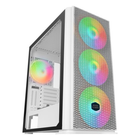 Mars Gaming MCPROW Caja PC Gaming XL E-ATX Cristal Templado 4xVentilador RGB Blanco
