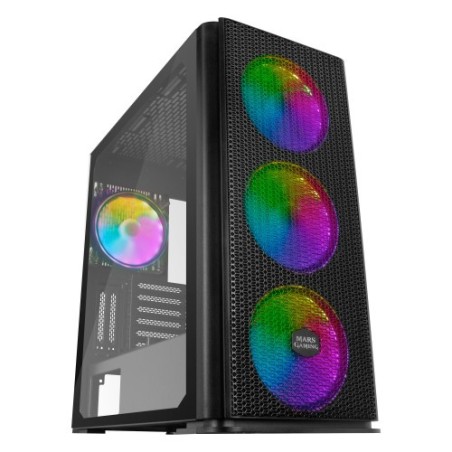 Mars Gaming MCPRO Caja PC Gaming XL E-ATX Cristal Templado 4xVentilador RGB Negro