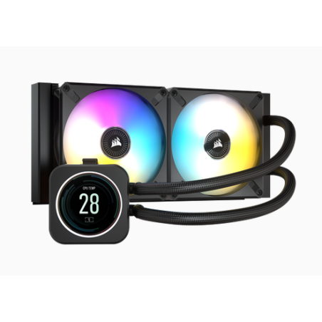 Corsair Wasserkühler ICue H100i Elite LCD Procesador All-in-one liquid cooler Negro