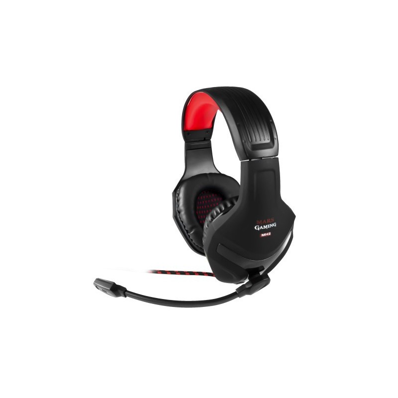 Mars Gaming MH2 auricular y casco Auriculares Diadema Negro, Rojo