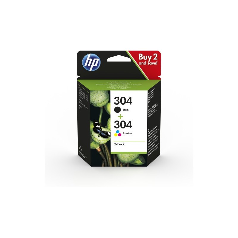 HP Paquete de 2 cartuchos de tinta Original 304 negro/tricolor