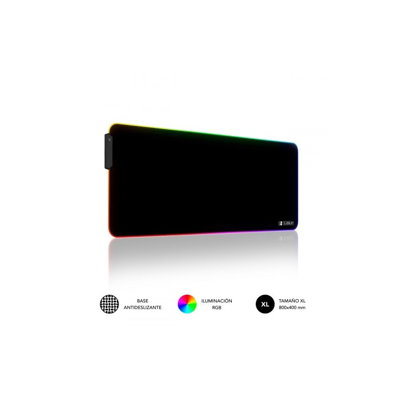 SUBBLIM Alfombrilla/Tapete Ratón Luz LED RGB 9 colores Extra Grande