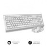 SUBBLIM Teclado y ratón inalámbricos Ultra Plano Silencioso Plateado/Blanco Premium