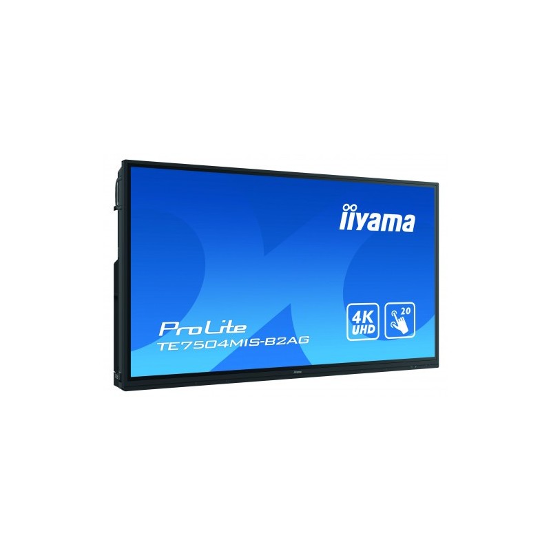 iiyama TE7504MIS-B2AG pantalla de señalización Panel plano interactivo 190,5 cm (75") IPS 4K Ultra HD Negro Pantalla táctil Procesador incorporado Android