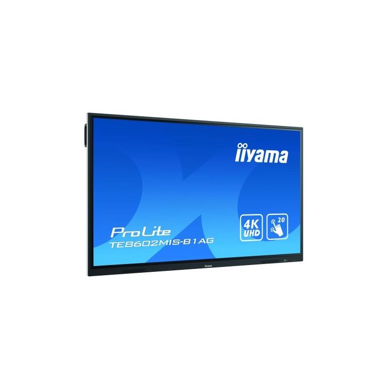 iiyama TE8602MIS-B1AG pantalla de señalización Panel plano interactivo 2,18 m (86") IPS 4K Ultra HD Negro Pantalla táctil Procesador incorporado Android 9.0