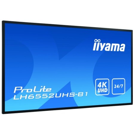 iiyama LH6552UHS-B1 pantalla de señalización Pantalla plana para señalización digital 163,8 cm (64.5") IPS 4K Ultra HD Negro Procesador incorporado Android 8.0