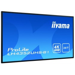 iiyama LH4352UHS-B1 pantalla de señalización Pantalla plana para señalización digital 108 cm (42.5") IPS 4K Ultra HD Negro Procesador incorporado Android 8.0