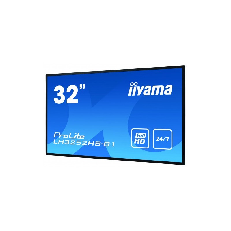 iiyama LH3252HS-B1 pantalla de señalización Pantalla plana para señalización digital 80 cm (31.5") IPS Full HD Negro Procesador incorporado Android 8.0