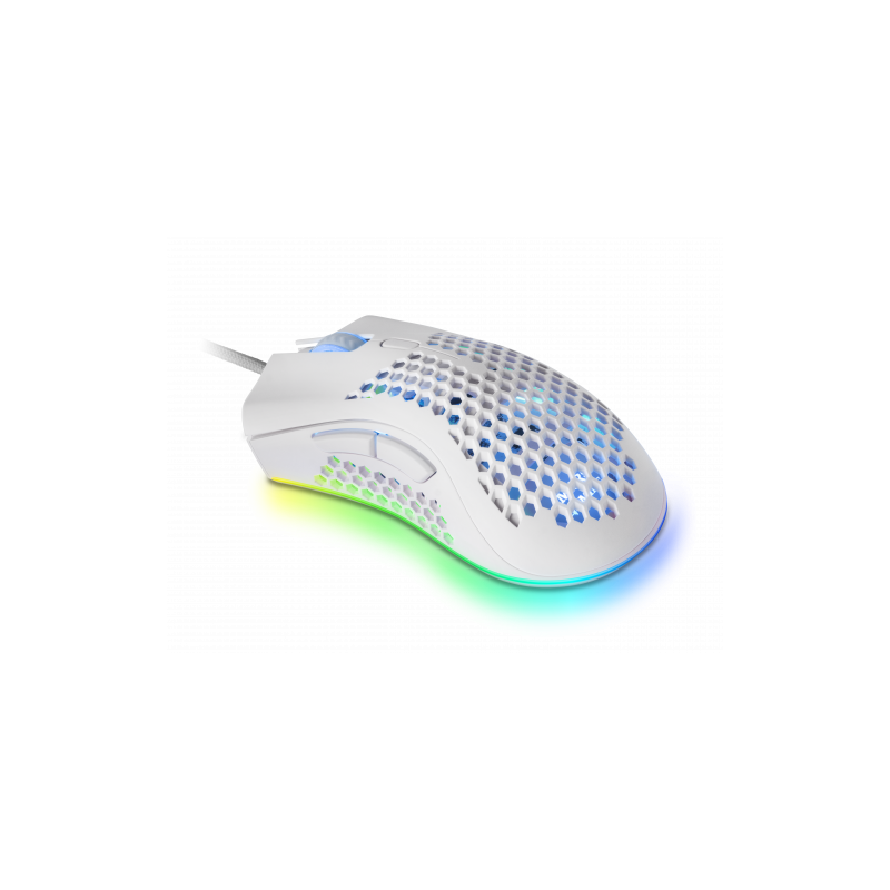 Mars Gaming MMEXW, Ratón Gaming RGB Ultraligero Blanco