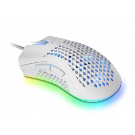 Mars Gaming MMEXW, Ratón Gaming RGB Ultraligero Blanco