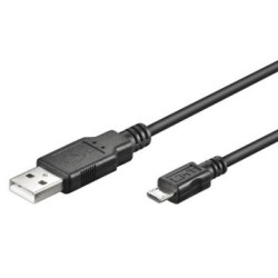 Ewent 1.8m USB A/mirco USB B cable USB 1,8 m USB 2.0 Micro-USB B Negro